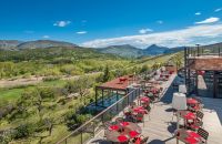 La vue depuis la terrasse du restaurant